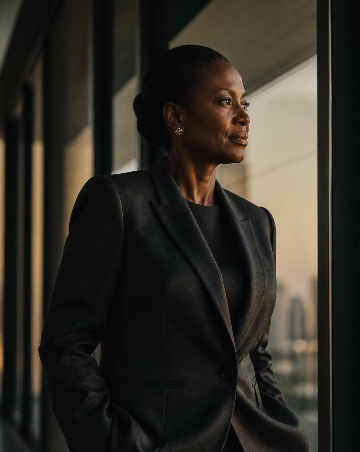Beyond Home brand photography: a figure at dusk in a city built by arrivals